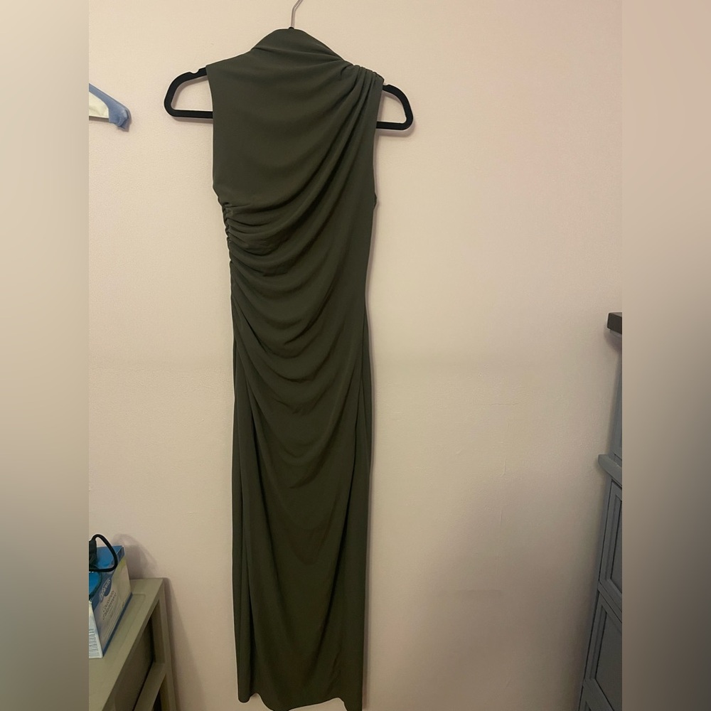 Gray High Neck Sleeveless Dress